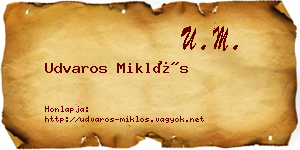 Udvaros Miklós névjegykártya
