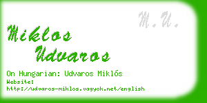miklos udvaros business card